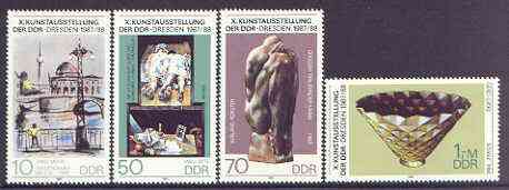 Germany - East 1987 Tenth Art Exhibition perf set of 4 unmounted mint, SG E2829-32, stamps on arts, stamps on bridges, stamps on 