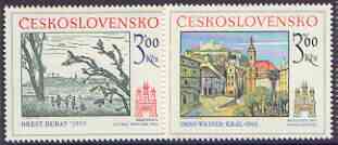 Czechoslovakia 1978 Historic Bratislavia (2nd issue) set of 2 unmounted mint, SG 2402-03, stamps on tourism, stamps on arts