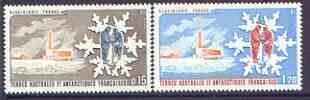 French Southern & Antarctic Territories 1984 Glaciology perf set of 2 unmounted mint, SG 182-83, stamps on polar, stamps on weather