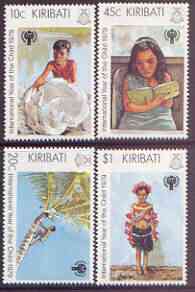Kiribati 1979 International Year of the Child perf set of 4 unmounted mint, SG 105-108*, stamps on children, stamps on , stamps on  iyc , stamps on , stamps on shells, stamps on coconuts