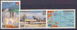 Kiribati 1980 Satellite Tracking perf set of 3 unmounted mint, SG 109-11 (gutter pairs available - price x 2), stamps on satellites, stamps on rockets, stamps on communications, stamps on maps, stamps on space