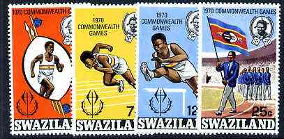 Swaziland 1970 Ninth Commonwealth Games perf set of 4 unmounted mint, SG 180-83, stamps on sport, stamps on running, stamps on hurdles