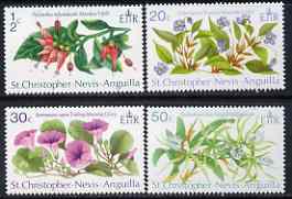 St Kitts-Nevis 1971 Flowers perf set of 4 unmounted mint, SG 237-40*, stamps on flowers, stamps on violas