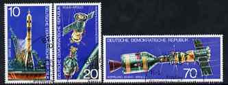 Germany - East 1975 Apollo-Soyuz Space Link perf set of 3 fine cto used, SG E1798-1800, stamps on space, stamps on apollo, stamps on rockets