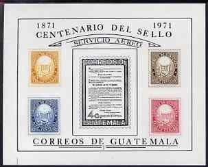 Guatemala 1971 Stamp Centenary imperf m/sheet unmounted mint, SG MS 908, stamps on stamp centenary, stamps on stamp on stamp, stamps on stamponstamp