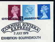 Postmark - Great Britain 1979 cover bearing illustrated cancellation for 75th Anniversary of Cornish Riviera Express Exhibition, stamps on railways, stamps on 