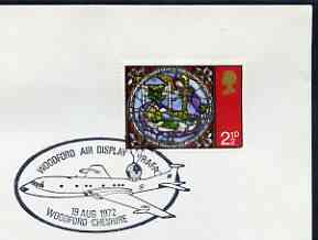 Postmark - Great Britain 1972 cover bearing illustrated cancellation for RAFA Woodford Air Display, stamps on aviation, stamps on  raf , stamps on 