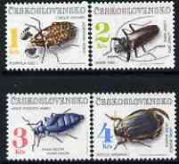 Czechoslovakia 1992 Beetles perf set of 4 unmounted mint, SG 3097-3100, stamps on insects, stamps on beetles