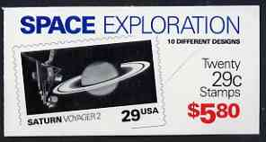 United States 1991 Space Exploration $5.80 booklet complete and pristine, SG SB 159, stamps on space, stamps on planets