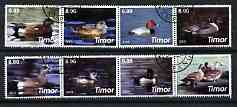 Timor 2003 Ducks perf set of 8 cto used, stamps on birds, stamps on ducks