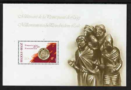 Belgium 1980 20f + 10f m/s from Millenary of Liege issue unmounted mint SG MS2607, stamps on arms, stamps on heraldry