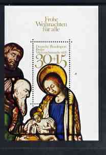 Germany - West Berlin 1978 Christmas m/s unmounted mint SG MS B565, stamps on christmas, stamps on stained glass