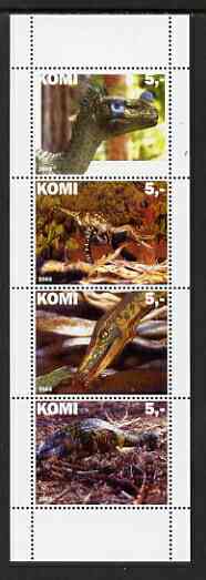 Komi Republic 2003 Dinosaurs perf set of 4 values unmounted mint, stamps on dinosaurs