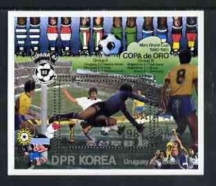 North Korea 1981 Footbal Gold Cup Championship (Uruguay) perf m/sheet cto used SG MS N2072, stamps on football, stamps on sport