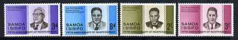 Samoa 1967 5th Anniversary of Independence set of 4 unmounted mint SG 274-77, stamps on communications, stamps on  law , stamps on aviation
