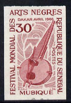 Senegal 1966 Negro Arts 30f (Musical Instrument) imperf colour trial proof (several different colours available but price is for ONE) unmounted mint as SG 328, stamps on music, stamps on musical instruments