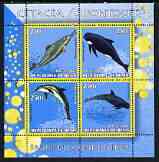 Benin 2003 World Fauna #20 - Whales & Dolphins perf sheetlet containing 4 values unmounted mint, stamps on , stamps on  stamps on animals, stamps on  stamps on whales, stamps on  stamps on dolphins, stamps on  stamps on marine life
