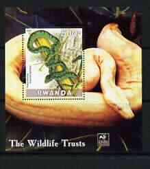 Rwanda 2003 The Wildlife Trusts perf m/sheet (Snakes) unmounted mint, stamps on wildlife, stamps on environment, stamps on reptiles, stamps on snakes, stamps on snake, stamps on snakes, stamps on 
