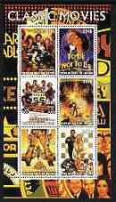 Benin 2003 Classic Movie (Posters) #3 perf sheetlet containing set of 6 values unmounted mint, stamps on films, stamps on entertainments, stamps on cinema, stamps on 
