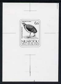 Tonga - Niuafo'ou 1983 Scrub Hen 6s (from Birds set) B&W photographic Proof as SG 31, stamps on , stamps on  stamps on birds