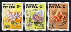 Wallis & Futuna 1979  Flowers (1st series) set of 3 unmounted mint, SG 328-30, stamps on flowers, stamps on scots, stamps on scotland