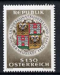 Austria 1966 'Wiener Neustadt 1440-93' Art Exhibition 1s50 unmounted mint, SG 1469, stamps on arms, stamps on heraldry, stamps on arts