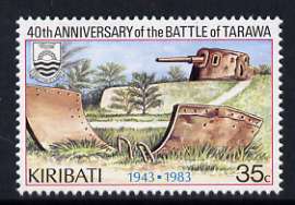 Kiribati 1983 Battle of Tarawa 35c with wmk sideways inverted unmounted mint, SG 212Ei, stamps on militaria, stamps on battles