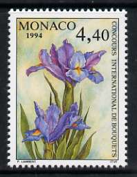 Monaco 1994 Monte Carlo Flower Show 4f 40 unmounted mint, SG 2177, stamps on flowers, stamps on iris