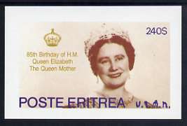 Eritrea 1985 Life & Times of HM Queen Mother imperf deluxe sheet (240$ value) unmounted mint, stamps on royalty, stamps on queen mother