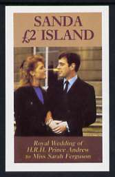 Sanda Island 1986 Royal Wedding imperf deluxe sheet (Â£2 value) unmounted mint, stamps on royalty, stamps on andrew & fergie