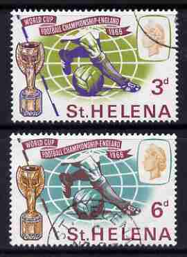 St Helena 1966 Football World Cup perf set of 2 very fine cds used, SG 205-6*, stamps on football, stamps on sport