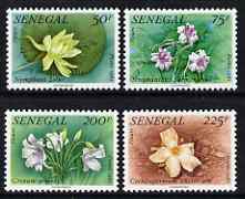 Senegal 1982 Flowers set of 4 unmounted mint, SG 739-42, stamps on flowers, stamps on water lilies, stamps on scots, stamps on scotland