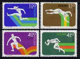 Poland 1975 6th European Indoor Athletics Championships set of 4 unmounted mint, SG 2350-53, stamps on sport