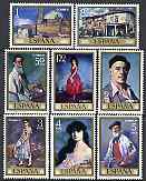 Spain 1971 Stamp Day & Ignacio Zuloaga commem set of 8 unmounted mint, SG 2077-84, stamps on arts, stamps on personalities, stamps on bullfighting