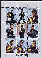 Senegal 1998 Elvis Presley perf sheetlet containing set of 9 values fine cto used, stamps on music, stamps on personalities, stamps on elvis, stamps on entertainments, stamps on films, stamps on cinema, stamps on guitar