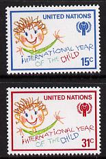 United Nations (NY) 1979 Int Year of the Child set of 2, SG 319-20 unmounted mint, stamps on children  united-nations, stamps on  iyc , stamps on 