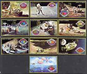 Umm Al Qiwain 1972 Apollo 15 perf set of 10 opt'd 400th Anniversary Kepler's Birth, cto used, Mi 575-84A*, stamps on science, stamps on space, stamps on kepler, stamps on astronomy, stamps on apollo