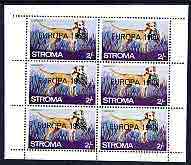 Stroma 1969 Dogs 2s (Labrador) complete perf sheetlet of 6 with Europa 1969 opt unmounted mint, stamps on dogs, stamps on europa