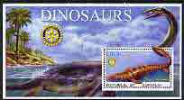 Somalia 2002 Dinosaurs perf s/sheet #7 (with Rotary Logo) fine cto used, stamps on dinosaurs, stamps on rotary