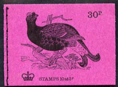 Great Britain 1971-73 Birds #6 - Black Grouse (purple cover Dec 1972) 30p booklet complete and fine, SG DQ67, stamps on , stamps on  stamps on birds, stamps on  stamps on grouse, stamps on  stamps on game