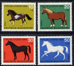 Germany - West Berlin 1969 Child Welfare set of 4 horses unmounted mint, SG B328-331, stamps on horses, stamps on children