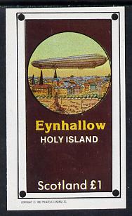 Eynhallow 1982 Airships imperf souvenir sheet (Â£1 value) unmounted mint, stamps on aviation, stamps on airships