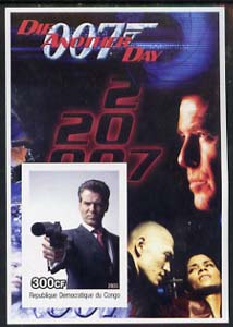 Congo 2003 James Bond Movies #20 - Die Another Day imperf s/sheet unmounted mint, stamps on movies, stamps on films, stamps on  spy , stamps on cinena