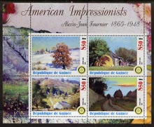 Guinea - Conakry 2003 American Impressionists - Alexis Jean Fournier perf sheetlet containing set of 4 values each with Rotary Logo unmounted mint, stamps on arts, stamps on rotary