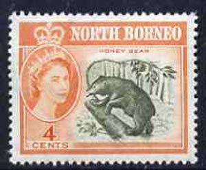 North Borneo 1961 Honey Bear 4c (from def set) unmounted mint, SG 392, stamps on animals, stamps on bears