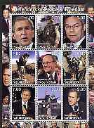 Tadjikistan 2001 Defenders of Peace & Freedom perf sheetlet containing 9 values unmounted mint, stamps on militaria, stamps on constitutions, stamps on usa presidents, stamps on americana