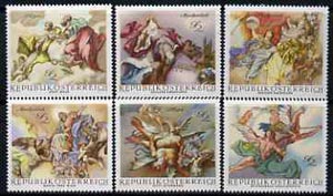 Austria 1968 Baroque Frescoes set of 6 unmounted mint, SG1537-42, stamps on arts, stamps on 