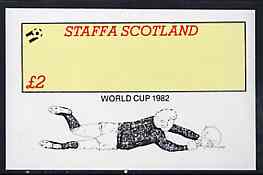 Staffa 1982 Football World Cup imperf deluxe sheet (Â£2 value) unmounted mint, stamps on football, stamps on sport