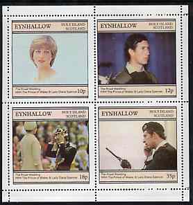 Eynhallow 1981 Royal Wedding perf sheetlet containing set of 4 values unmounted mint, stamps on royalty, stamps on charles, stamps on diana