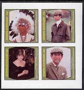Staffa 1981 Royal Wedding imperf sheetlet containing set of 4 values unmounted mint, stamps on royalty, stamps on charles, stamps on diana